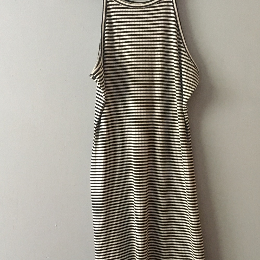 Black and white fitted dress